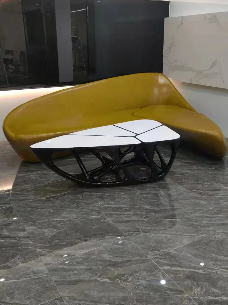 

zq Sofa FRP Nordic Simple Fabric Lobby Arc Creative Sofa
