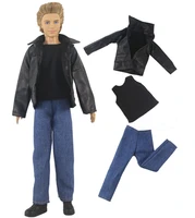 2021 new ken black jacket jeans outfits set for barbie cd fr kurhn bjd doll clothes accessories dollhouse role play
