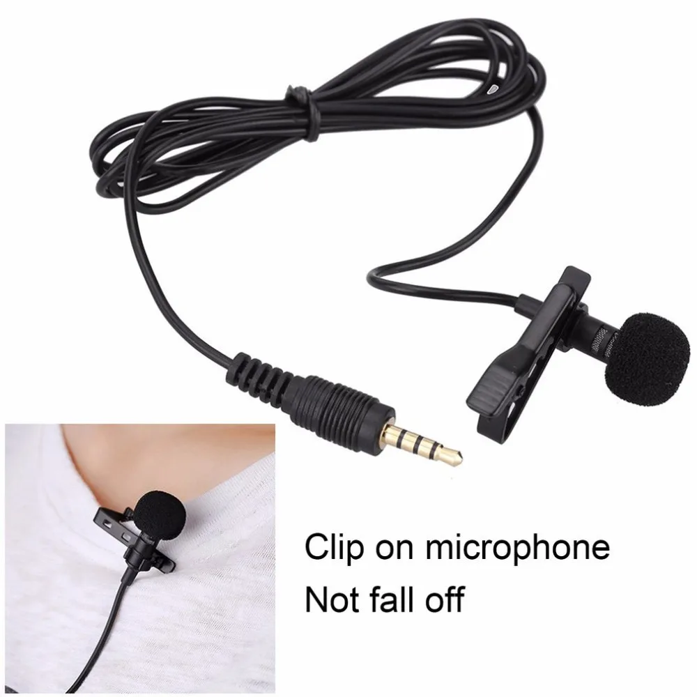 

Portable Mini Lavalier Mic 3.5mm Jack Tie Clip Microphones Smart Phone Recording PC Clip-on Lapel For Speaking Singing Speech