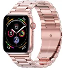Ремешок из нержавеющей стали для Apple Watch Band 384240 мм44 мм4145 мм Series 7654321, iwatc band, розовое золото, черный, розовый