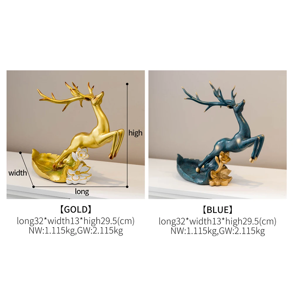 

nordic home decoration accessories for living room deer statue Creative wine rack Wine cabinet sculpture resin statue