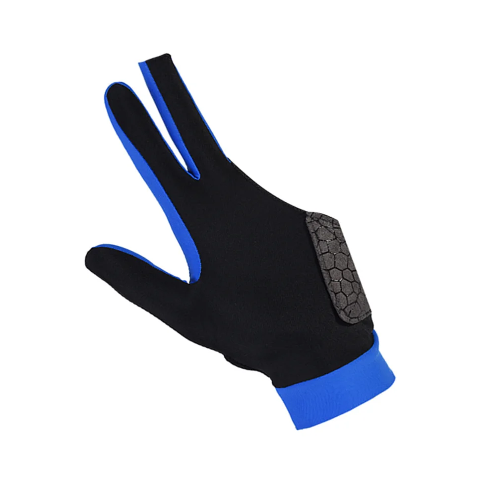 

1pc Three-finger Billiard Glove Silicone Non-slip Elastic Left Hand Glove - Size (Black)