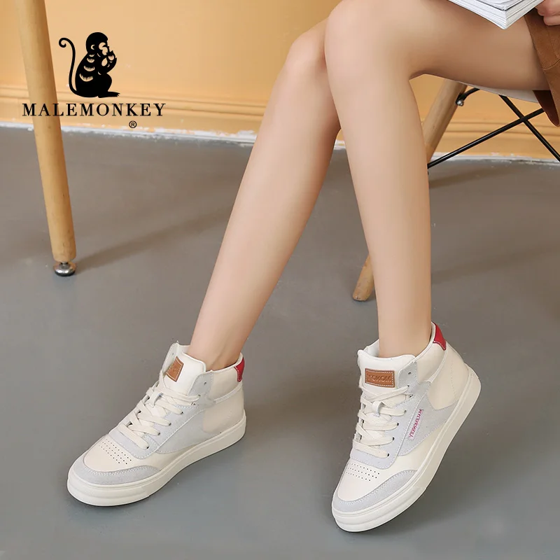 Женские высокие кроссовки 2020 Короткие Плюшевые осенне зимние повседневные туфли