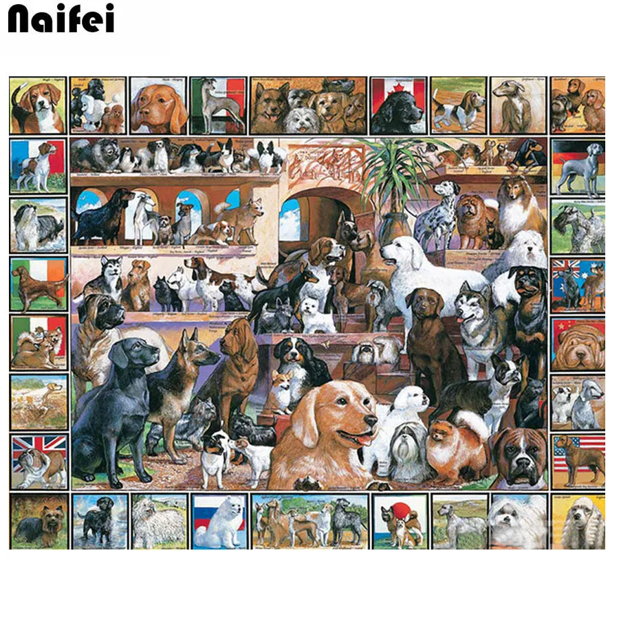 Алмазная 5D картина Мир собаки с квадратными стразами вышивка крестиком мозаика