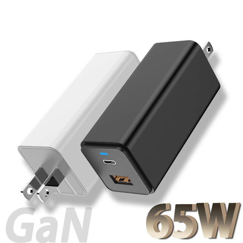 GaN зарядное устройство 65 Вт PD USB C с быстрой зарядкой QC4.0 3 0 двойной порт для