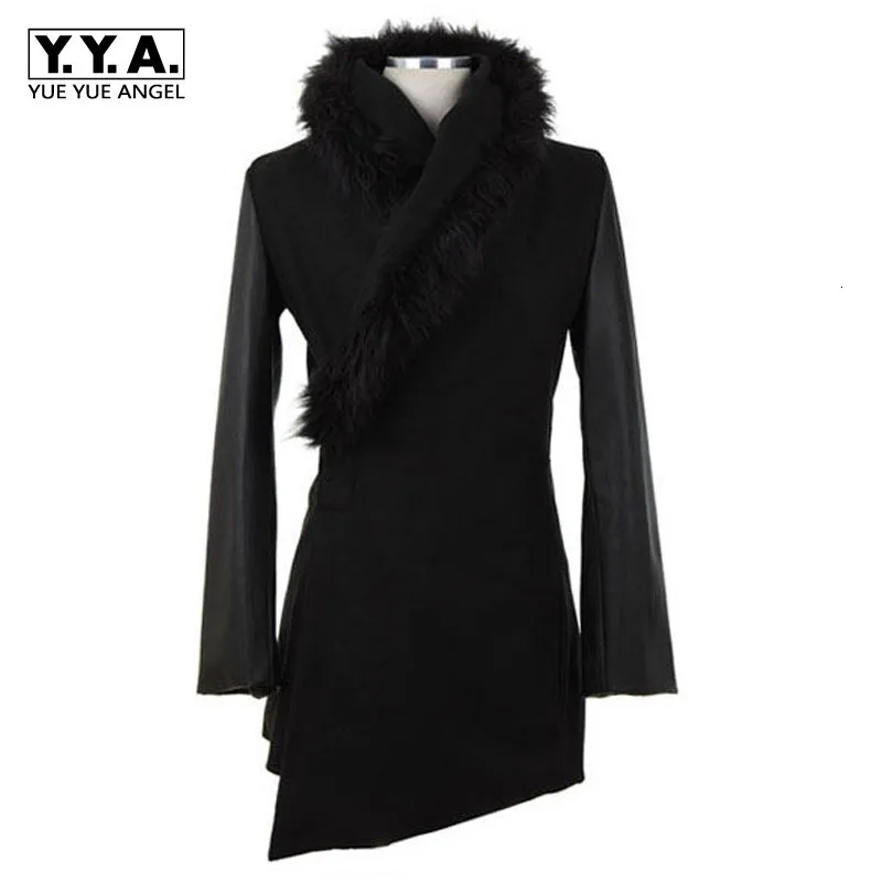 Трендовый осенне зимний плотный Тренч мужское теплое бархатное шерстяное пальто