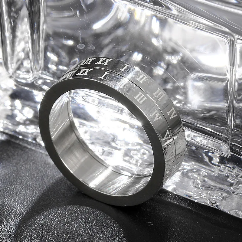 Кольцо с римскими цифрами из нержавеющей стали 316L | Украшения и аксессуары