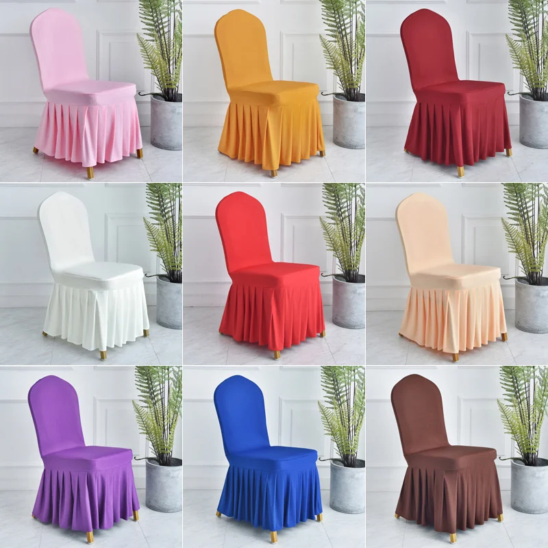 Плиссированная юбка эластичный чехол для банкета цельный свадебного стула|chair