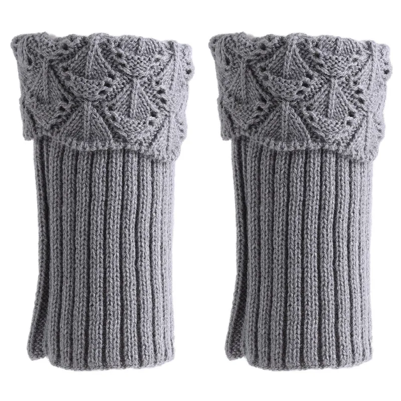 Women Ladies Crochet Knitted Shell Design Boot Cuffs Toppers Knit Leg Warmers Winter Short Liner Boot Socks