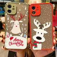 christmas new year phone case for iphone 12 13 pro max 11 pro 12 13 mini x xr xs 7 8 plus se 2020 shockproof elk snow full cover