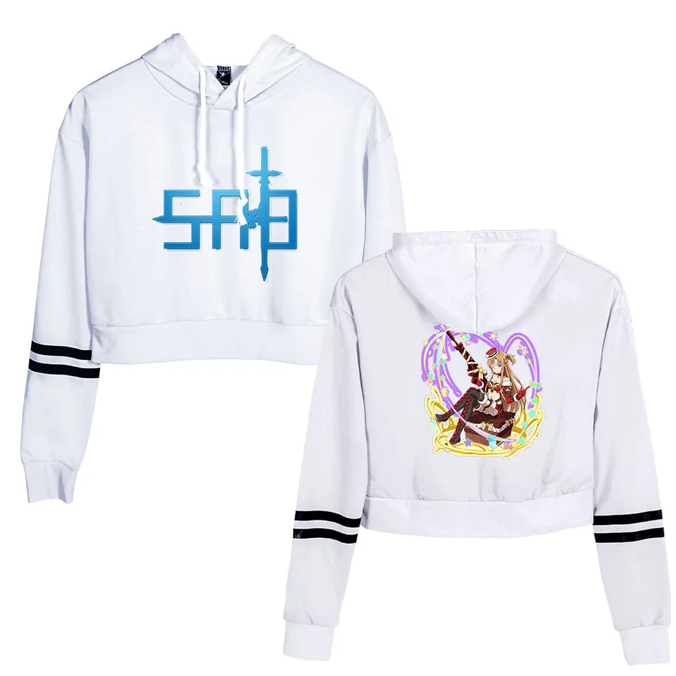 

Trendy Popular Anime SAO Sword Art Online Crop Hoodies Sweatshirts Creative Sweatshirts Women Print Hoody Sexy Women-Clothes