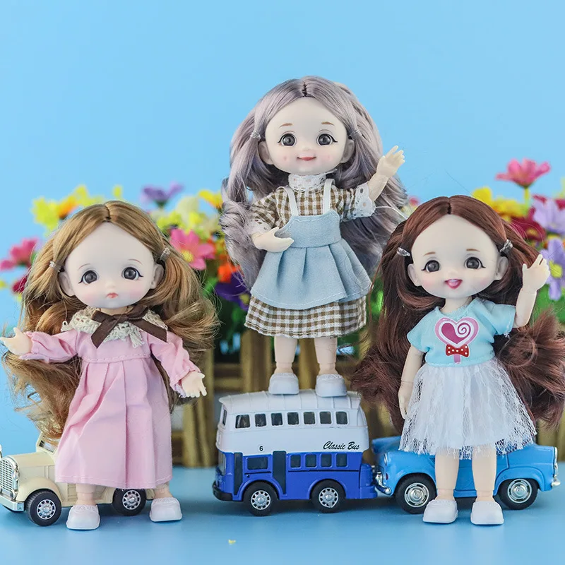 16 см 13 суставов макияж телесное тело несколько новых BJD кукла смайлик ямочка