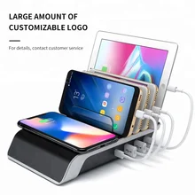 Fast Wireless Charger For iPhone Samsung Qc 3.0 Quick Charge Multi Usb Port Charging Dock Station Desk Phone Holder Cell phones