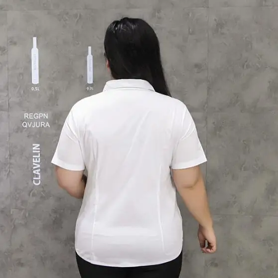 Мода 2020 офисные летние блузки белые рубашки с коротким рукавом размера плюс для