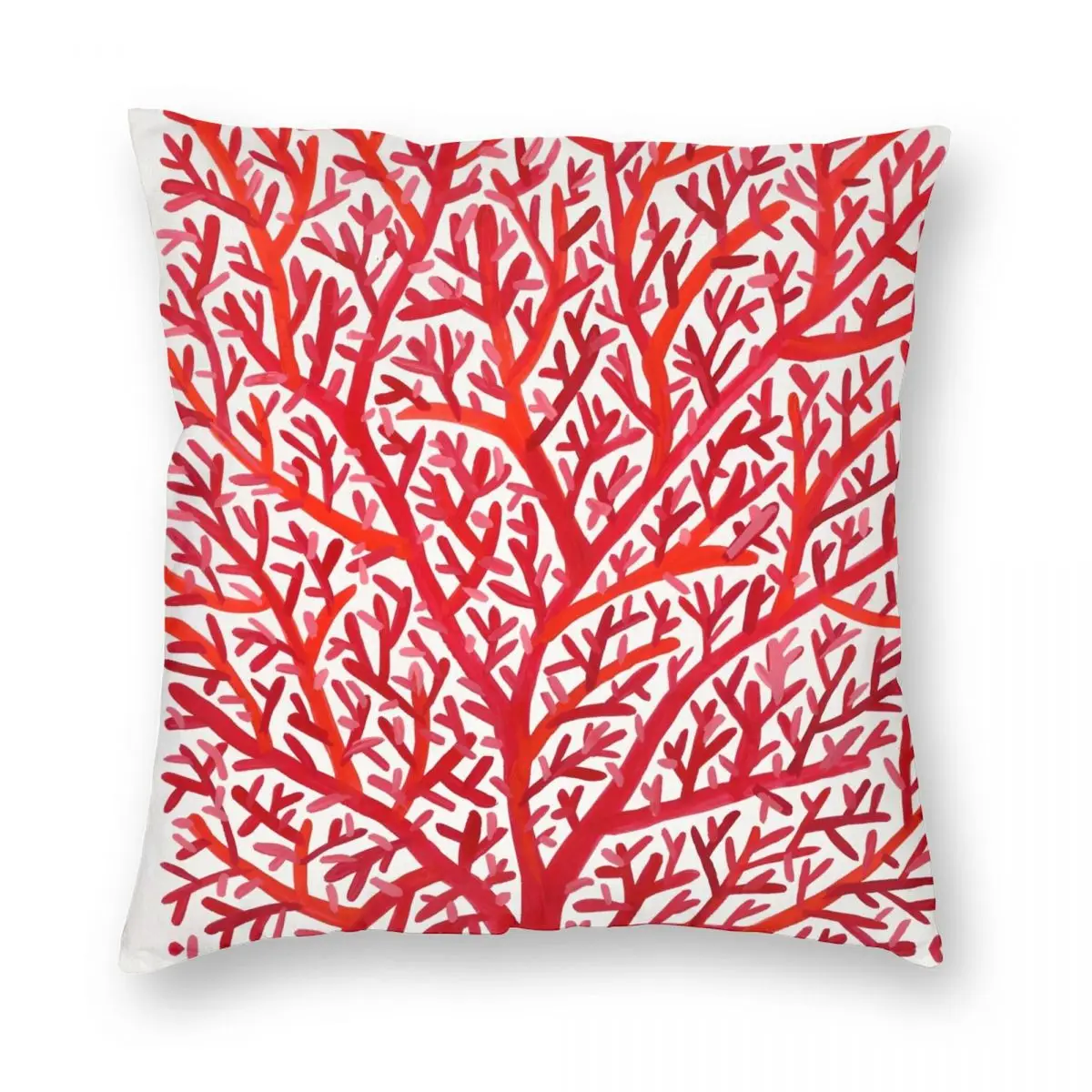 

Красный веер, искусственная Полиэстеровая льняная бархатная наволочка с узором на молнии, декоративная наволочка, наволочка с кораллом 18"