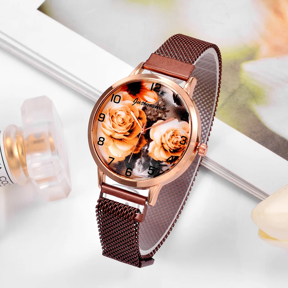 

Personality Romantic Fashion Women Watches Luxury Magnet Buckle Flower Watch Ladies Quartz Wrist Watch Party Gifts Reloj Mujer