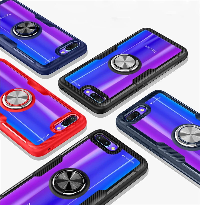 Роскошный чехол-подставка с кольцом для Huawei Honor 10 Lite 10i 8X Max 20 Pro прозрачный