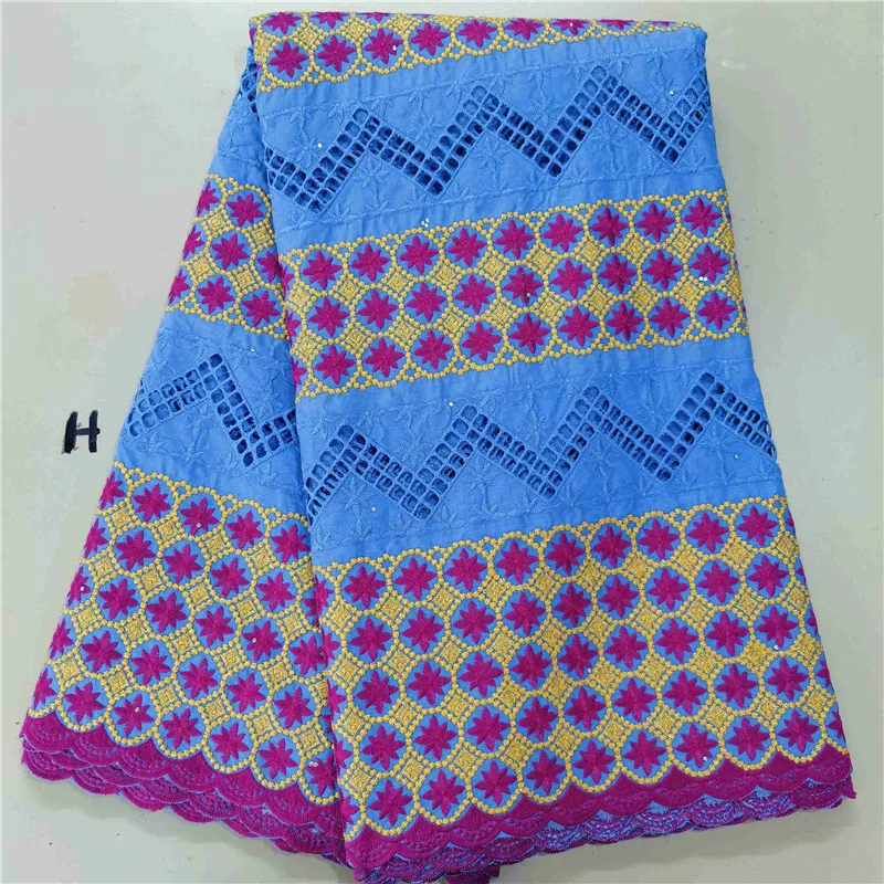 

African Nigerian Dry Lace Fabric Swiss Voile Lace In Switzerland Dubai 100% Pure Cotton Lace For Sewing Dress HLC141