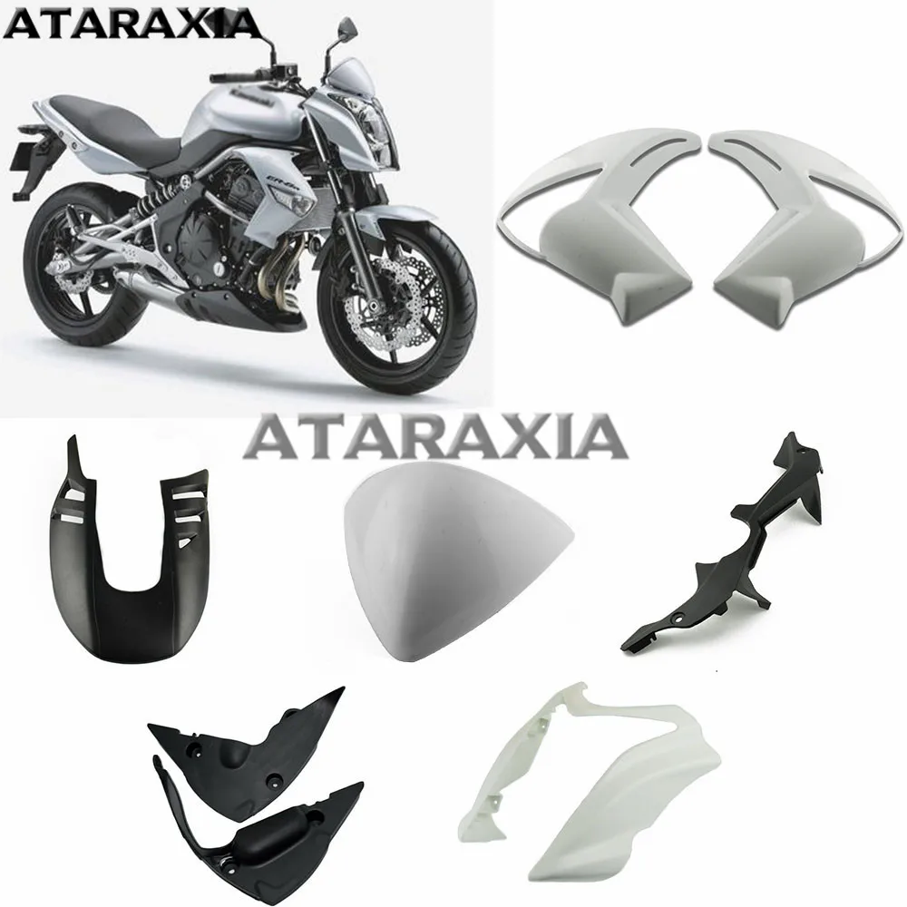 Неокрашенный мотоциклов Обтекатели крышка радиатора для Kawasaki er6n 2009 2010 2011 ER6N ER-6N впрыск кузова заполнение отделка - изображение