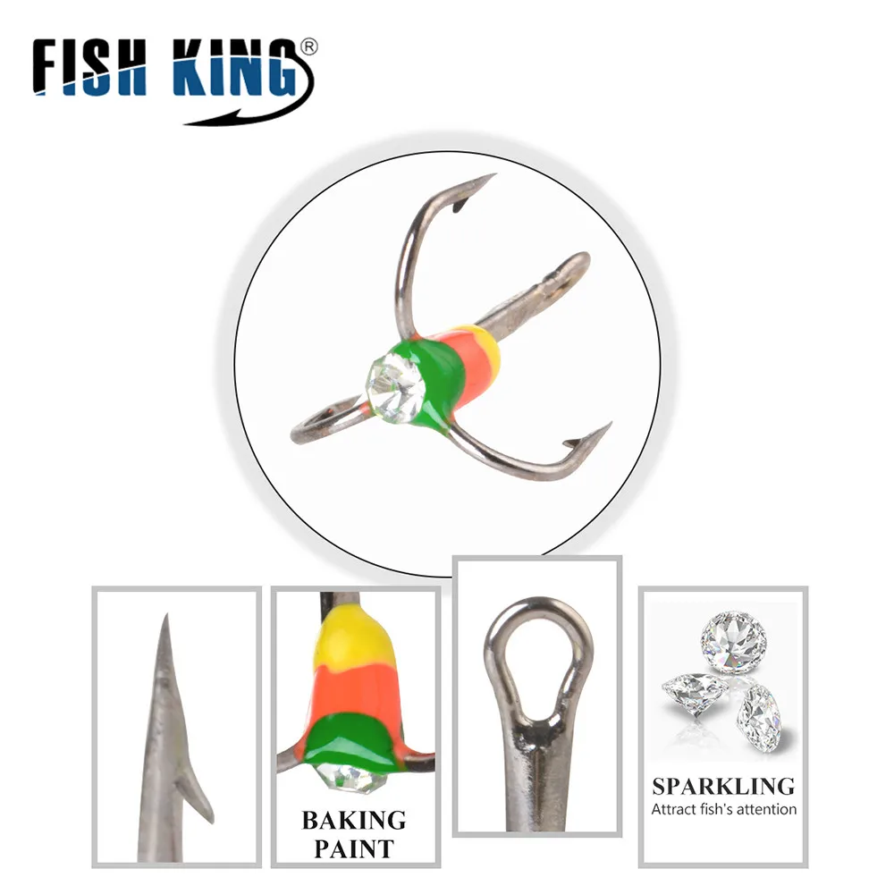 FISH KING 5 шт./упак. 6 #8 #10 #12 # рыболовные крючки для зимней подледной рыбалки тройной