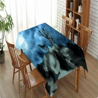 3d wolf pattern tablecloth rectangular coffee table cloth waterproof polyester home textile kitchen decoration