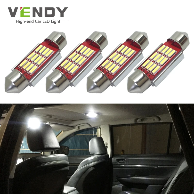 

4pcs 31mm 36mm 39mm 42mm C5W 4014 LED Auto Bulb 12V Car Festoon Dome Interior Light Lamp For lancer outlander asx pajero accord