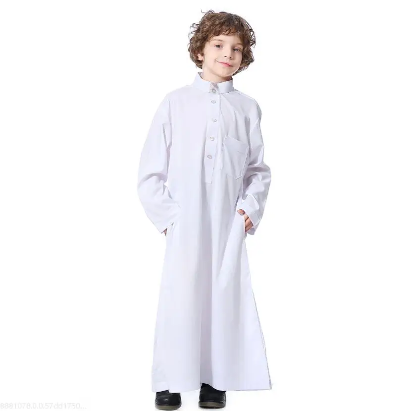 Мусульманских мальчиков абайя детская Кафтан Исламская одежда Дубай Jubba Тауб