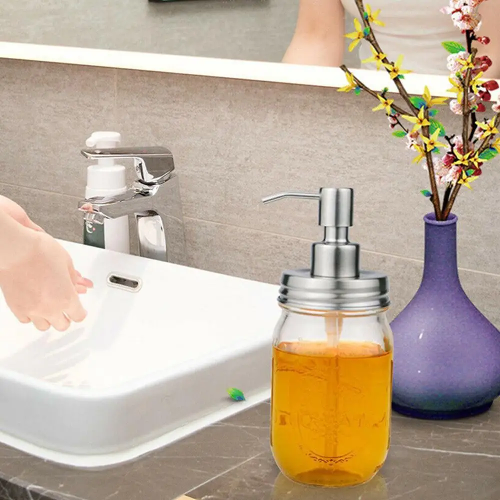 Soap Lotion Emulsion Bottle For Mason Jar Dispenser Pump Pressing Head Nozzle Replacement Tube Bathroom Accessories | Обустройство