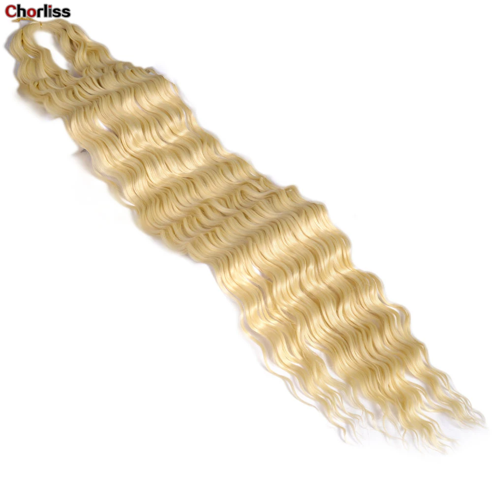 

Water Wave Crochet Hair 30 Inch Soft Long Hair Synthetic Goddess Braids Hair Wavy Ombre Blonde Curly Hair Extensions Chorliss