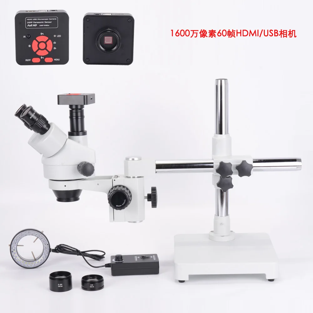 trinocular stereo microscope 7 45x universal bracket hdmi industrial camera universal surgery mobile phone repair testing free global shipping