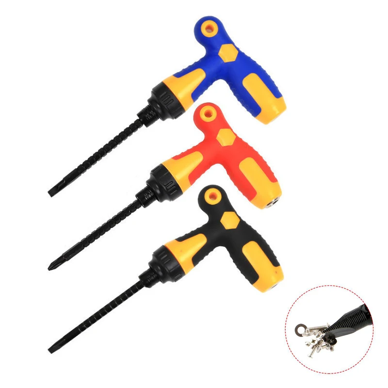 

Multifunctional Anti-Skid T-Type Ratchet Screwdriver Electrician Woodworking Household Repair Accessories Hand Tools