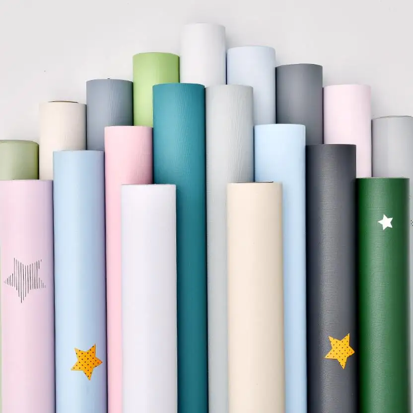 Однотонные обои для маленьких девочек и мальчиков Детские комнатные мебельные