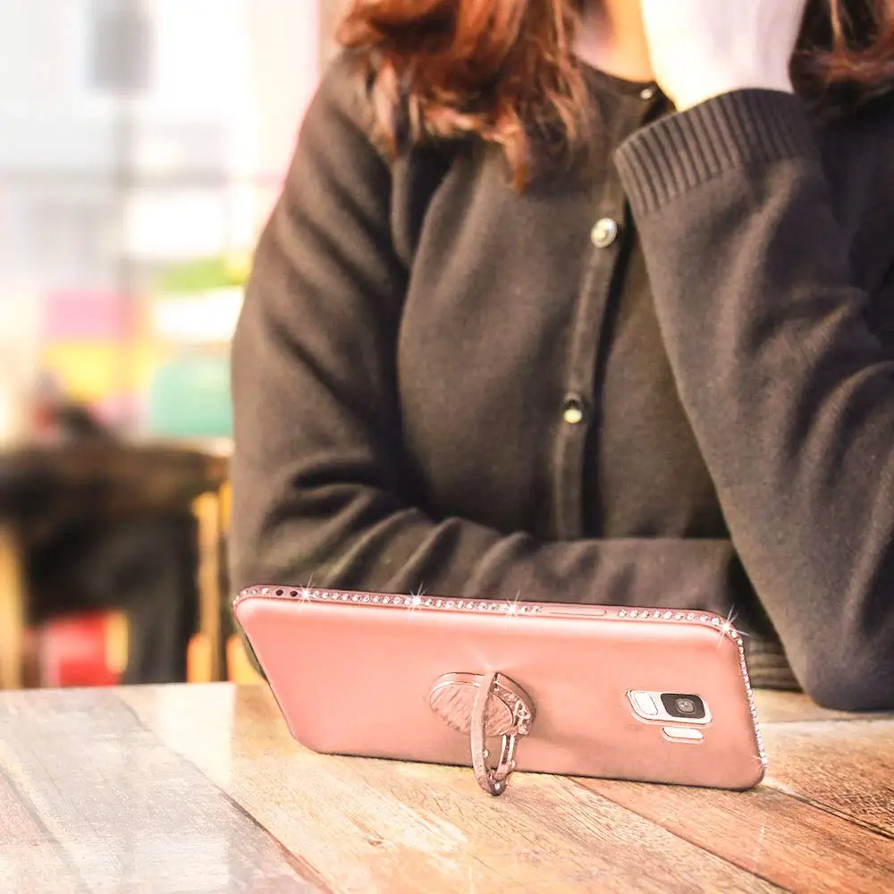 Алмазный чехол для samsung Galaxy A7 A8 A6 плюс 2018 A5 A3 2017 Крышка J8 J6 J4 J3 J7 J5 Prime Pro кольцо -