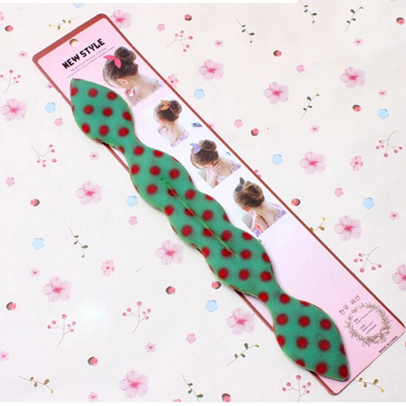 1PC New Cute Lovely Rabbit Ear Sponge Hair Styling Curler Roller Donut Bun Maker Twist Tool | Красота и здоровье