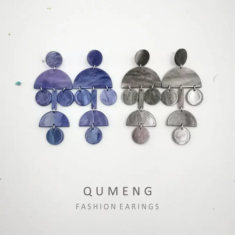 Женские серьги QUMENG 2020 большие геометрические с акриловой кислотой ювелирные