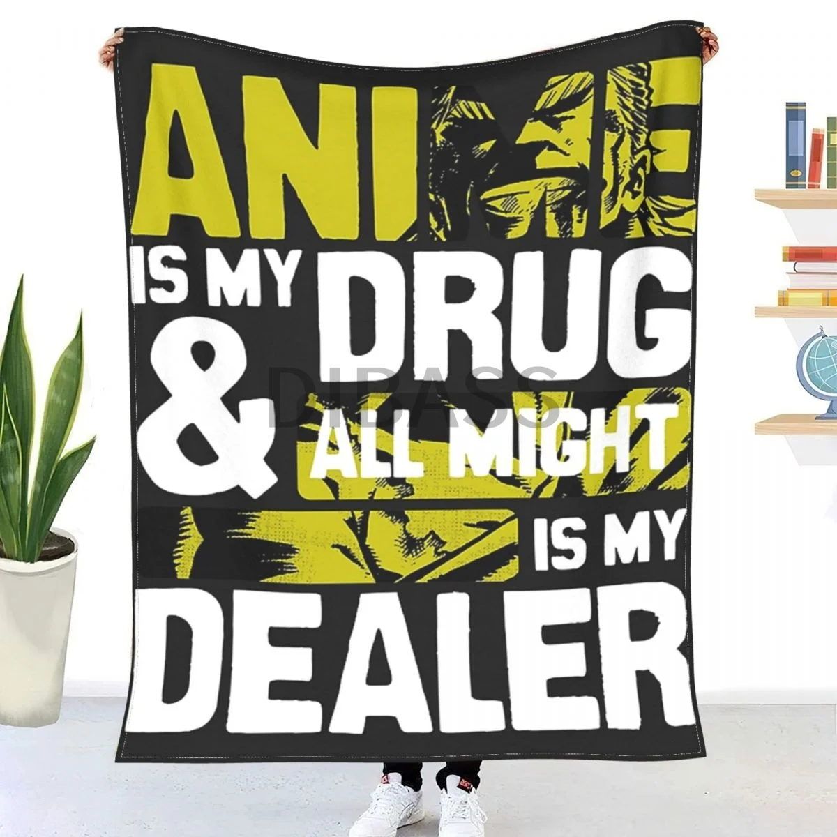 

Anime Is My Drug And All Might Is My Dealer HeroAca Anime Streetwear Throw Blanket 3D Printed Flannel Throw Blankets