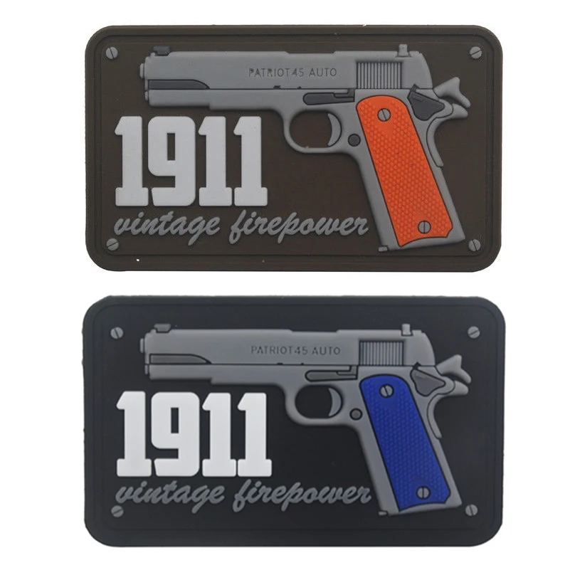 3D ПВХ пистолет 1911 винтажный пожарный патч военный тактический резиновые