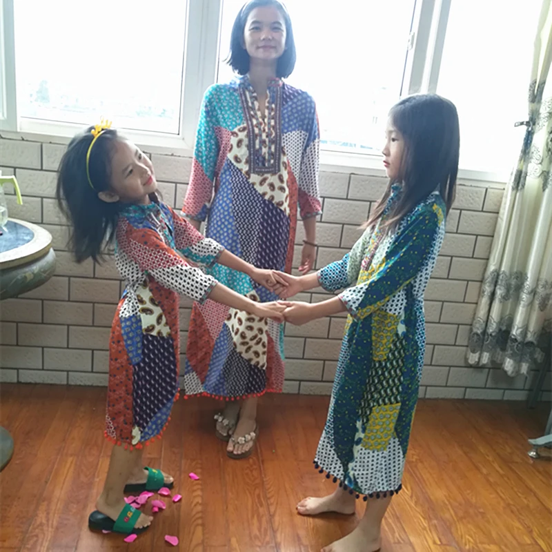 Платье для девочек детские платья летняя одежда и матерей маленьких детей