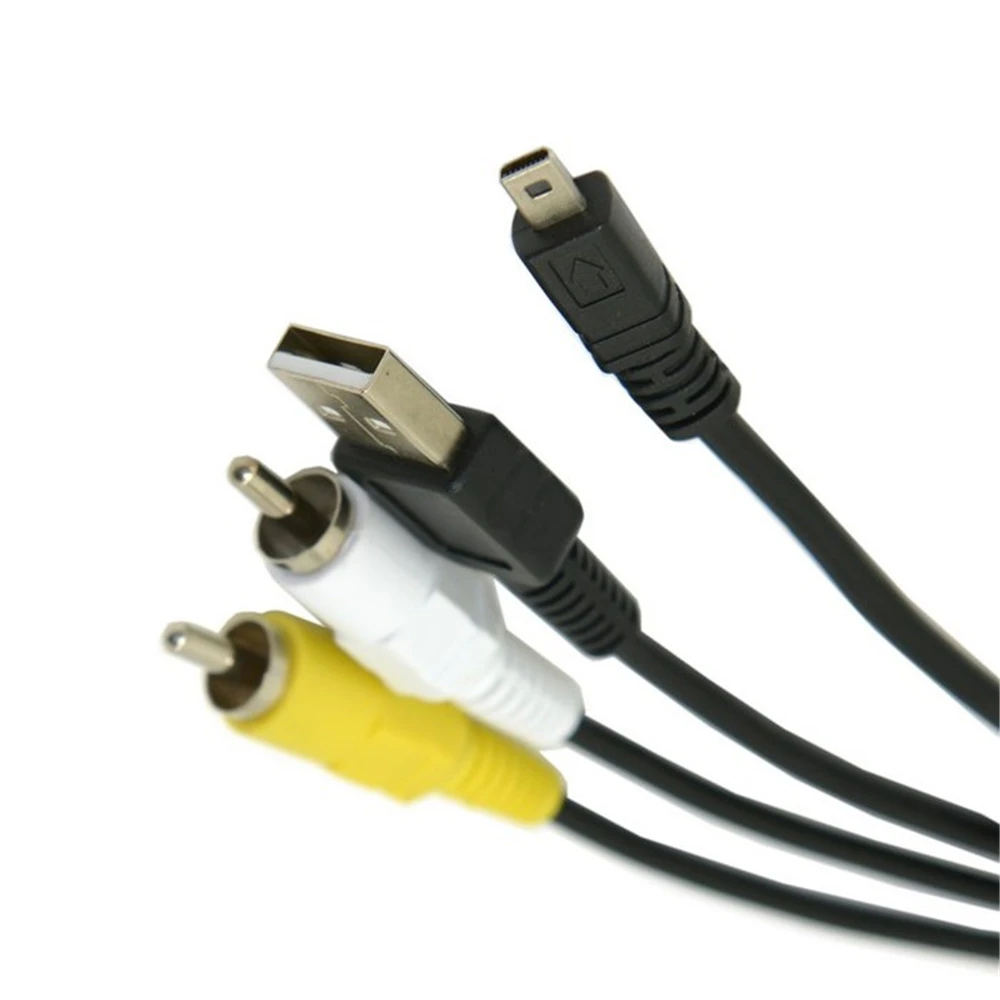 Кабель для передачи данных 2 в 1 RCA AV & USB Mini 8 Pin цифровых камер Nikon Coolpix S210 S520 L15 5100 usb