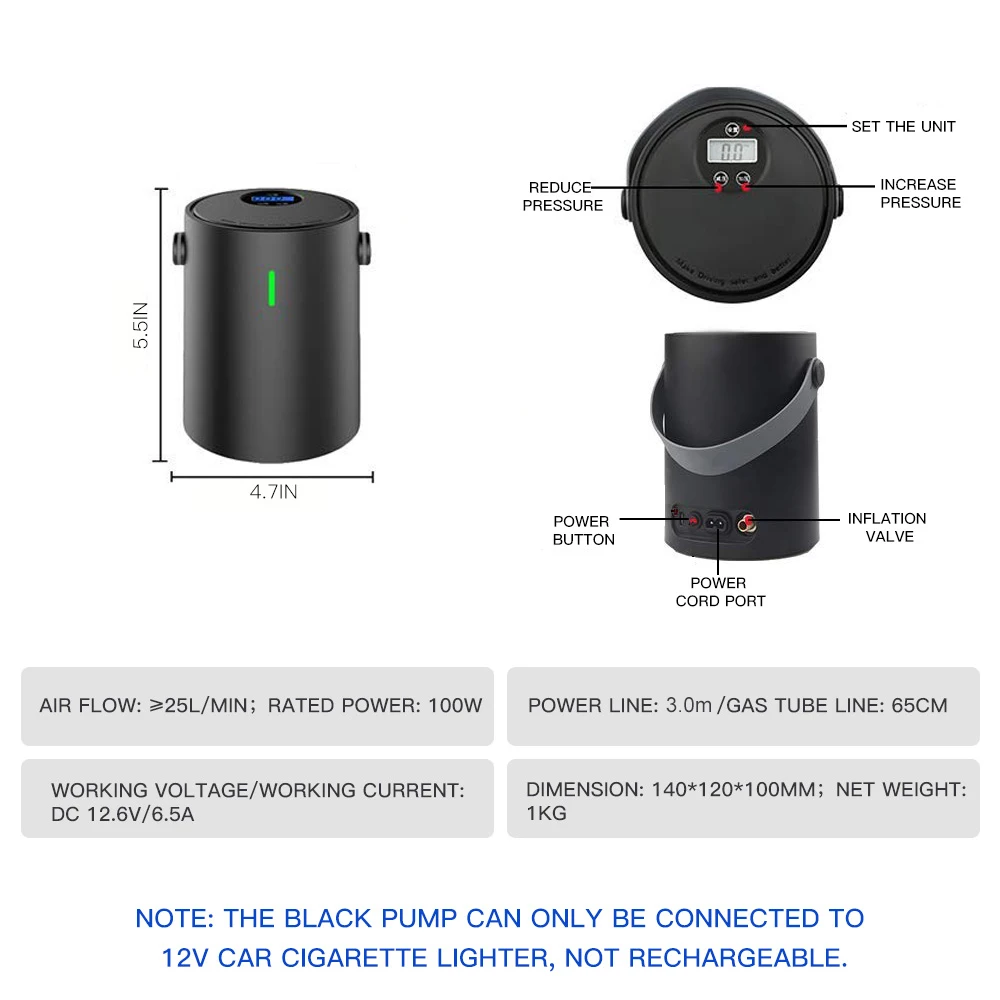 barato Kkmoon Inflator Bomba 12v Pneu Elétrico Inflator Pneu Bomba De Ar Portátil Compressor De Ar Do Carro Bicicleta Pneu Bomba Inflator Bomba