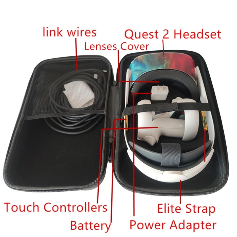 

Storage Bag Travel Protective Case Carrying Box EVA VR Cover for -Oculus Quest 2 Virtual Reality System Accessories
