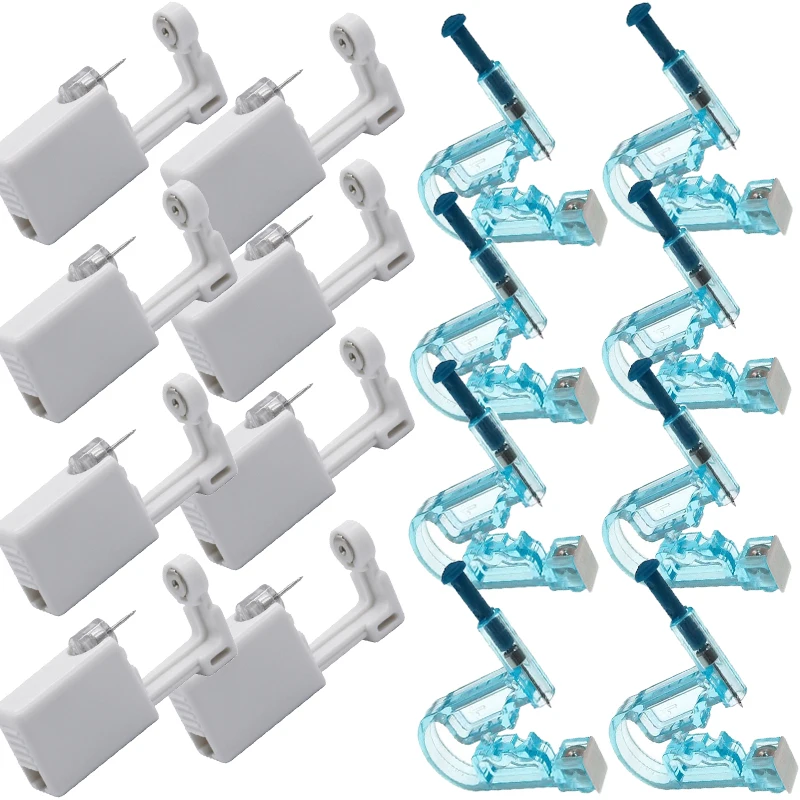 

8Pcs/set Disposable Ear Piercing Gun Kit Healthy Sterile Earring Piercer Tool Machine Studs Nose Clip Body Jewelry Piercing Tool