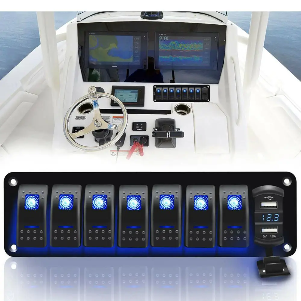 8 банд переключатель панели автомобиля Стайлинг Водонепроницаемый 12 в авто лодка