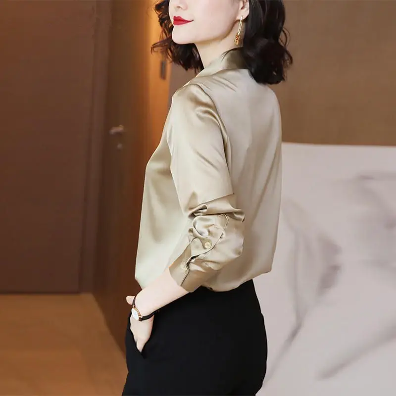 

Casual Office Ladies Tops Blusas Mujer Solid Plus Size Long Sleeve Shirt Blouse Women Elegant High Street Roupas Femininas Q3260