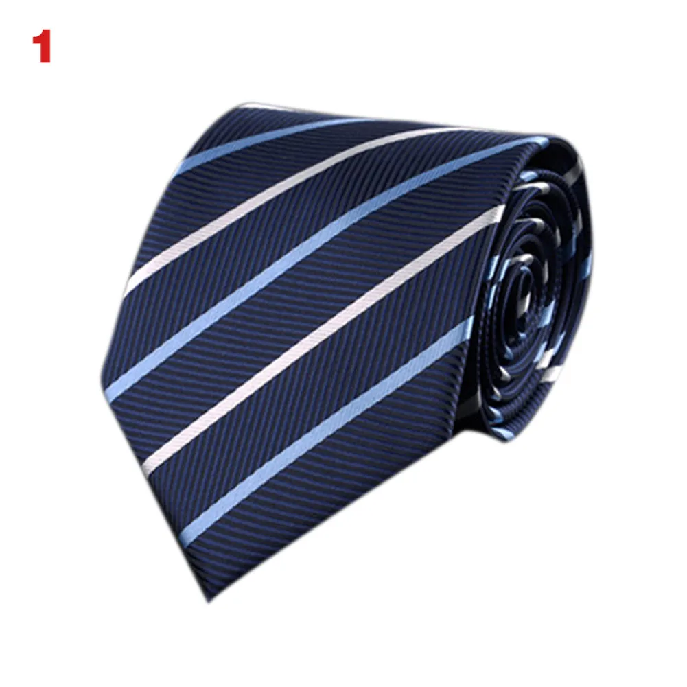 

Men Office Business Wedding Neck Tie England Stripes Jacquard Woven 8cm Wide Necktie SER88