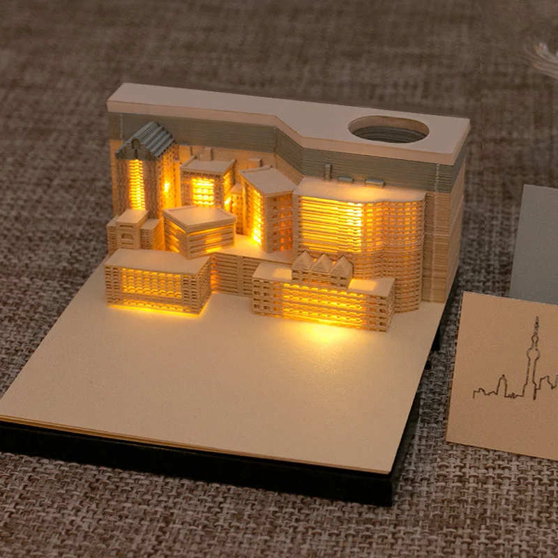 Omoshiroi блок 3D памятки новые винтажные строительные машины Рождество Хэллоуин