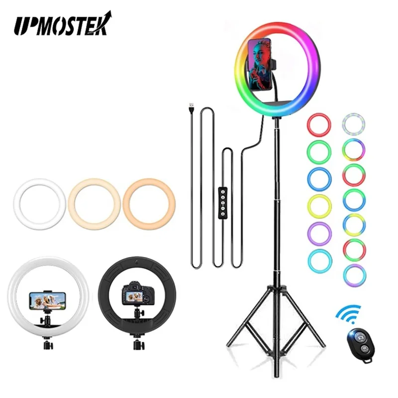

Светодиодная кольцесветильник лампа UPMOSTEK, со штативом, кругласветильник кольцесветильник лампа с подставкой для камеры телефона, Youtuber, для макияжа