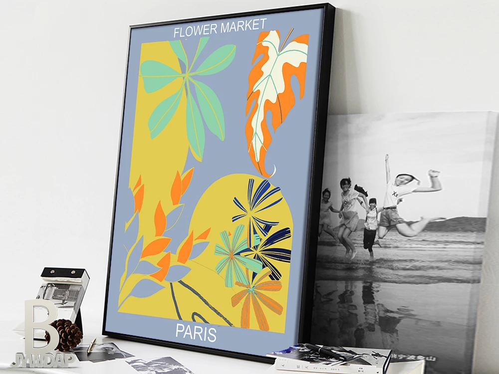 Цветочный постер для выставки иллюстрация настенное искусство холст живопись