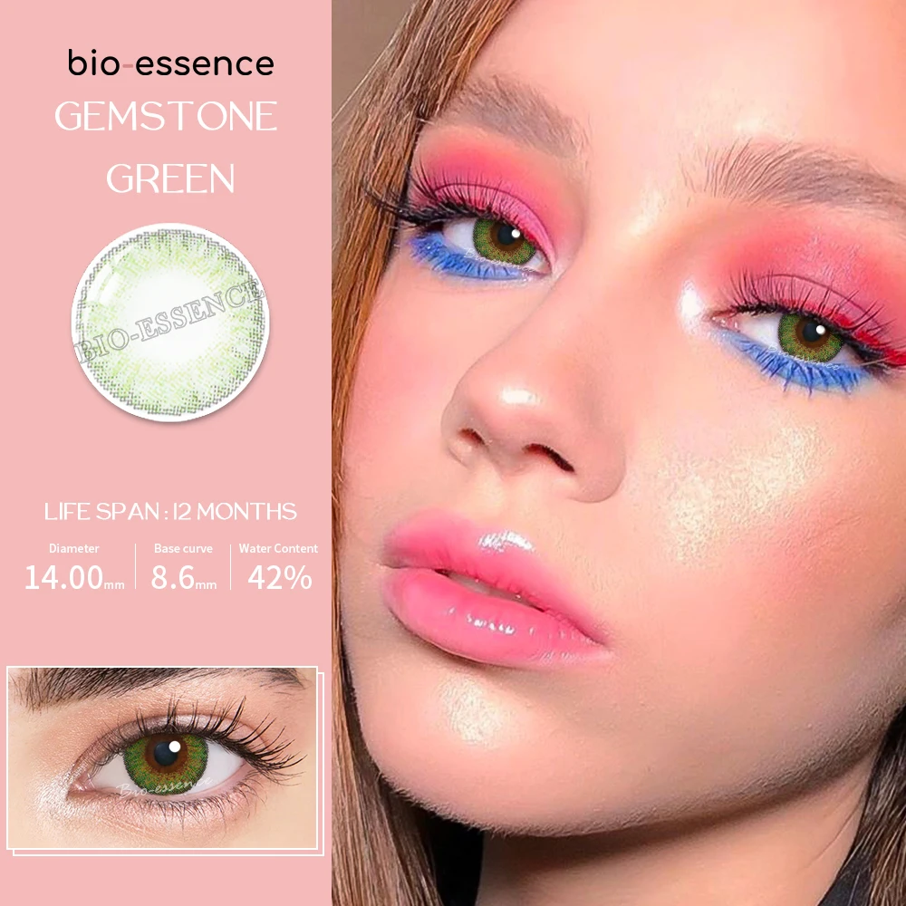 bio essence 1 pair contact lenses with color lenses for eyes for 1 year cosmetics natural muticolored lenses color lens eyes free global shipping