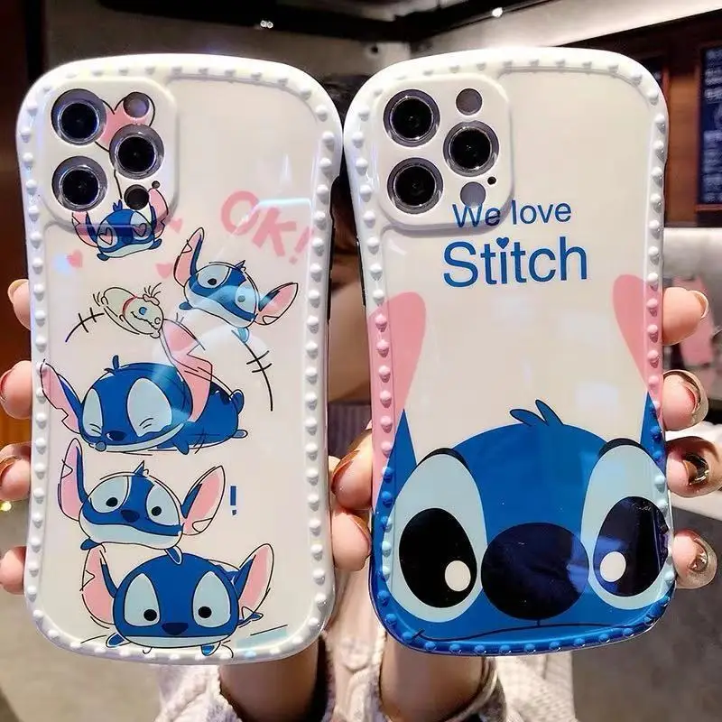 

Disney Stitch Small Waist Cartoon Mobile Phone Case for iPhone 7/8 plus x/xs xr xsmax 11 pro max 12pro max Cute phone Shell